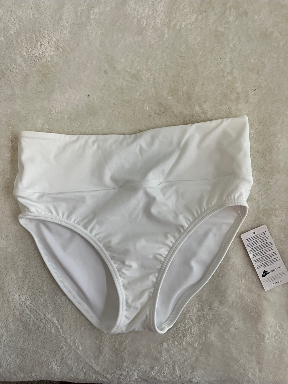 Lands' End High-Waist Bikini Bottom in White
